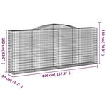 vidaXL Paniers à gabions arqués 8 Pièces 400x50x160/180 cm fer galvanisé