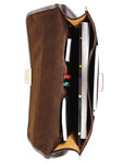 Serviette cartable homme Premium en cuir - KATANA - 1 soufflet - 38 cm - 31025-Chocolat