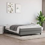 vidaXL Sommier à lattes de lit avec matelas Gris foncé 160x200cm Tissu