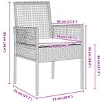 Ensemble de Bistro de Jardin 3 Pièces avec Coussins Beige en Poly Rattan