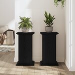 vidaXL Support de plante en chêne noir 33x33x60 cm en bois reconstitué
