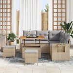 vidaXL Ensemble de canapé de jardin 9 Pièces Beige et Gris clair
