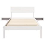 vidaXL Cadre de lit avec tables de chevet Blanc Bois massif en pin