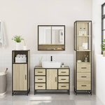 vidaXL Ensemble de meubles de salle de bain 3 Pièces chêne sonoma