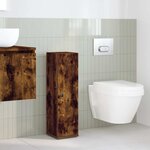 vidaXL Meuble de salle de bain avec porte-rouleau chêne fumé