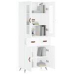 vidaXL Buffet haut Blanc 69 5x34x180 cm Bois d'ingénierie