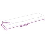 vidaXL Étagère murale marron foncé 80x20x6 cm bois chêne massif traité
