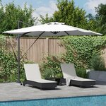 vidaXL Parasol Déporté Roma avec LEDs Sable 286x285x270 cm Aluminium