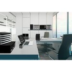 Corbeille-à-courrier MIDI-COMBO noir glossy EXACOMPTA