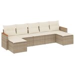 vidaXL Salon de jardin avec coussins 7 Pièces beige résine tressée