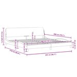 vidaXL Cadre de lit Dover marron foncé 200x200 cm tissu