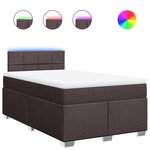 vidaXL Sommier à lattes de lit et matelas marron foncé 120x190cm tissu