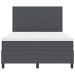vidaXL Lit à ressorts avec matelas & lumière LED gris foncé 160x200 cm Tissu côtelé