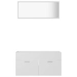 vidaXL Ensemble de meubles de salle de bain 2Pièces blanc bois ingénierie