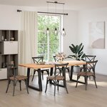 vidaXL Pieds de table à manger en V 3 pièces Noir 70 x (72-73 3) cm Acier