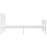vidaXL Cadre de lit métal sans matelas et pied de lit blanc 120x190 cm