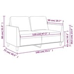 vidaXL Canapé à 2 places Gris 120 cm Similicuir