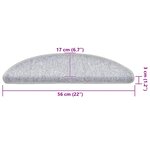 vidaXL Tapis d'escalier 30 Pièces gris clair 56x17x3 cm