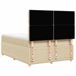 vidaXL Sommier à lattes de lit avec matelas Crème 140x190 cm Tissu