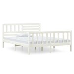 vidaXL Cadre de lit sans matelas blanc bois massif