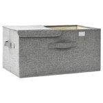 vidaXL Boîte de rangement Tissu 50x30x25 cm Gris