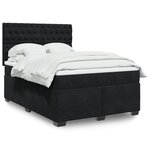 vidaXL Sommier à lattes de lit avec matelas Noir 140x200 cm Velours