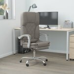 vidaXL Fauteuil de massage inclinable de bureau Taupe Tissu