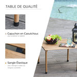 Table basse pliable de jardin camping plateau à lattes dim. 58L x 58l x 40H cm sac transport inclus bois sapin pré-huilé