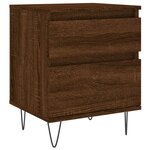 vidaXL Tables de chevet 2 Pièces chêne marron 40x35x50 cm bois ingénierie