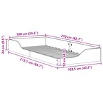 vidaXL Cadre de lit surélevé Marron 100 x 210 cm Bois massif en pin
