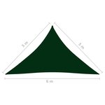 vidaXL Voile de parasol Tissu Oxford triangulaire 5x5x6 m Vert foncé