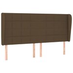 vidaXL Tête de lit avec oreilles Marron foncé 163x23x118/128 cm Tissu