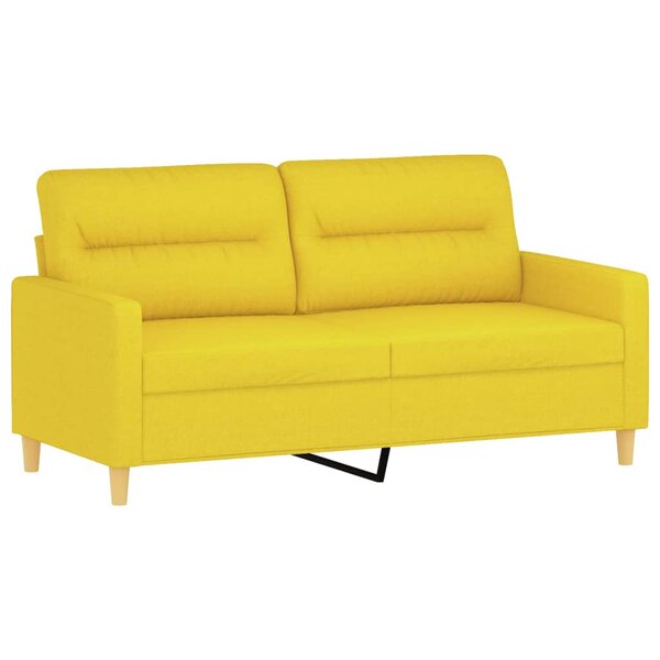 vidaXL Canapé à 2 places Jaune clair 140 cm Tissu