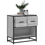 vidaXL Table de chevet sonoma gris 60x31x60 cm bois ingénierie métal