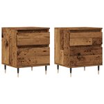 vidaXL Tables de chevet 2 Pièces vieux bois 40x35x50 cm bois d’ingénierie