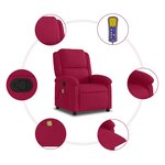 vidaXL Fauteuil de massage inclinable rouge bordeaux velours