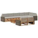 vidaXL Ensemble de canapés d'extérieur avec coussin 9 Pièces