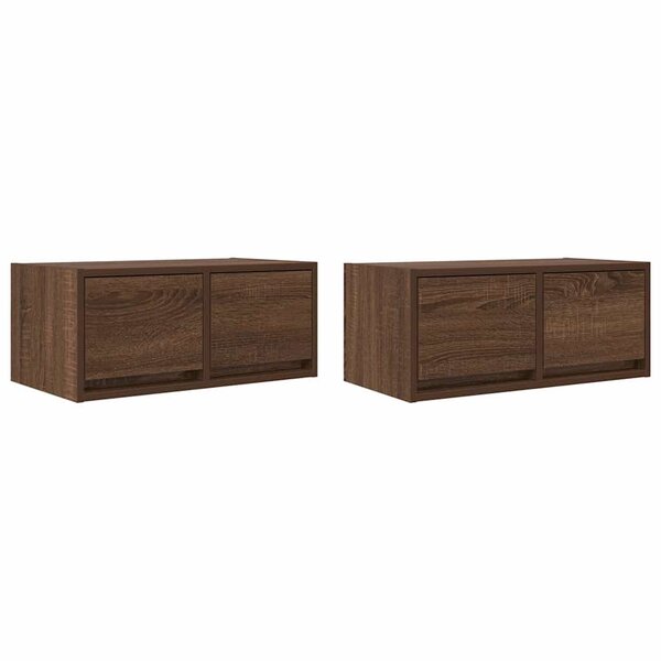 vidaXL Meuble TV 2 Pièces chêne marron 60x31x25 5 cm bois d'ingénierie