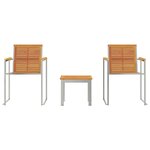 vidaXL TransatdeSoleil 3 Pièces Marron 200x60x88cm AcaciaMassif