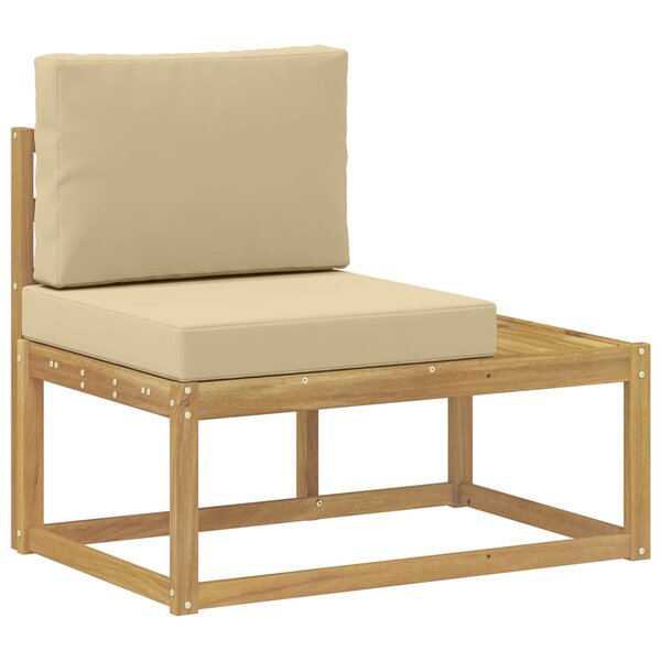 vidaXL Canapé d'extérieur en bout avec coussin Blanc 91 x 63 x 73 cm
