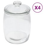 vidaXL Pots de conservation en verre avec couvercle 4 Pièces 3850 ml