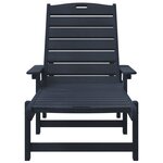 vidaXL Chaise longue bleu marine 53x162x98.5 cm HDPE