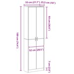 vidaXL Armoire en chêne fumé 55x25x189 cm en bois d'ingénierie
