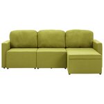 vidaXL Canapé-lit modulaire 3 places Vert Tissu