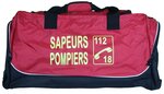 Sac de sport jumbo 104 L - marquage SAPEURS POMPIERS 112-18 - rouge