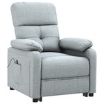 vidaXL Fauteuil inclinable électrique Gris clair Tissu