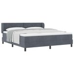 vidaXL Lit à ressorts avec matelas Gris foncé 180 x 200 cm Velours