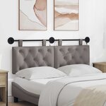 vidaXL Tête de lit suspendue Avec lumière LED Taupe Tissu