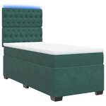 vidaXL Sommier à lattes de lit avec matelas Vert foncé 90x190 cm