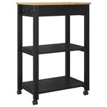 vidaXL Chariot de cuisine Uni Noir 60 x 40 x 88 5 cm